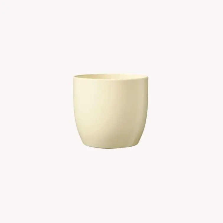 Keramikas puķu pods Basel krēmkrāsas, glancēts, p21cm, 59859