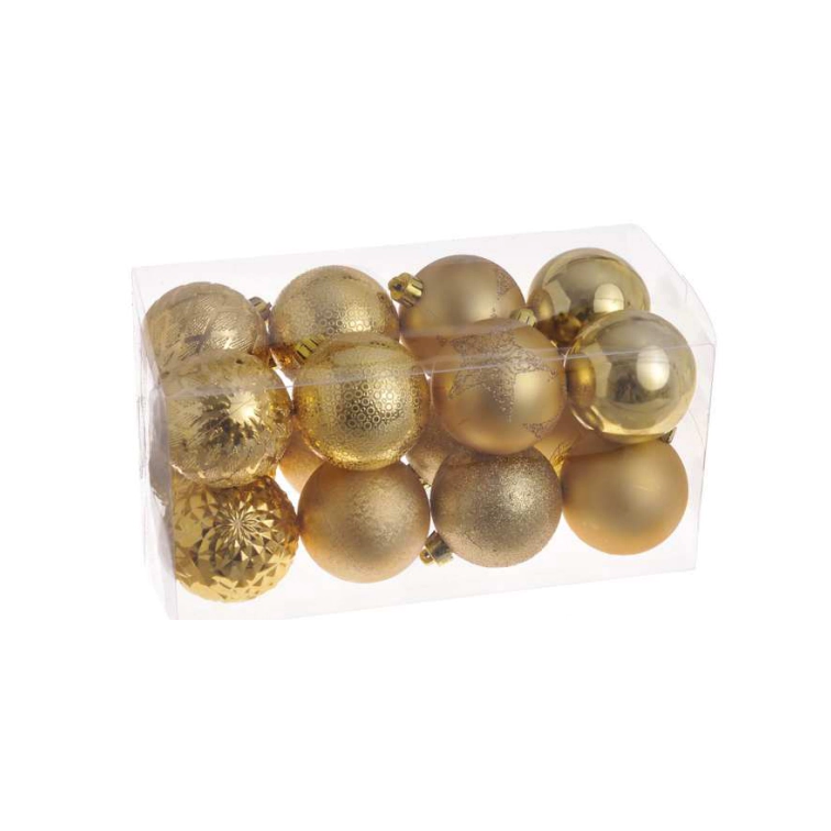 Ziemassvētku bumbuļi 6cm 16gab 158CAN6-16