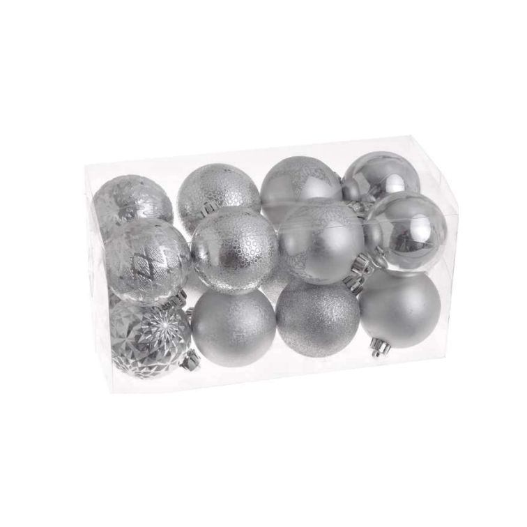 Ziemassvētku bumbuļi 6cm 16gab 158CAN6-16
