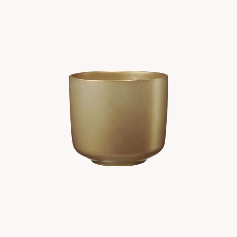 Keramikas puķu pods Bari pērļu, zelta, p16cm, 62791