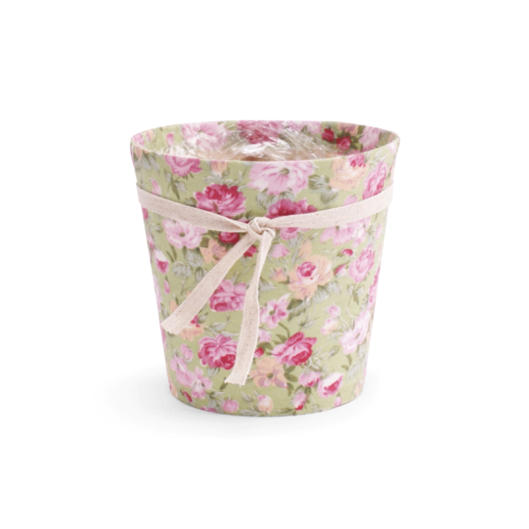 Decorative packaging for houseplant ROMANTIC, green, D12cm, M20141