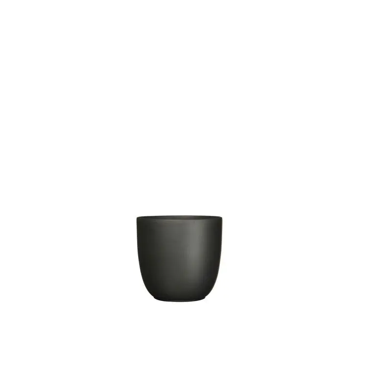 Decorative flower pot TUSCA, black matt,  D14.5cm, H14cm, 144275