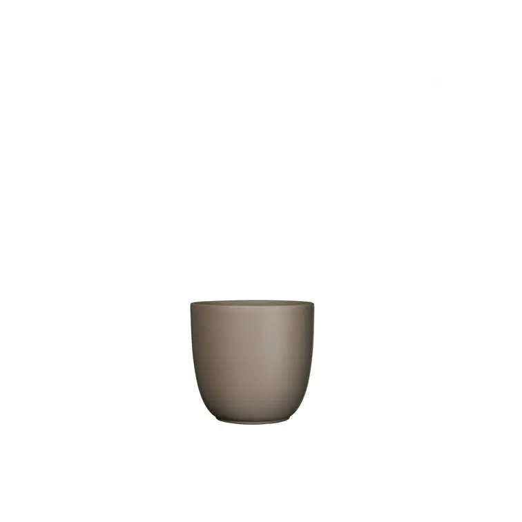 Decorative flower pot TUSCA, brown matt, D14cm, H14cm, 144295