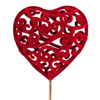 Сердце Heartoque на палочке 12см, красный, D6см, 93135057
