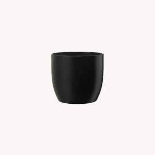 Ceramic flower pot Basel matt, black, p27cm, 59895