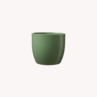 Ceramic flower pot Basel green, matte, p27cm, 59899