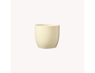 Ceramic flower pot Basel cream, matt, 14cm, 59333