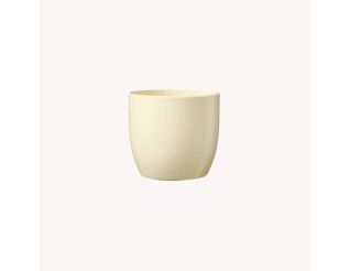 Ceramic flower pot Basel cream, glossy, p12cm, 59560