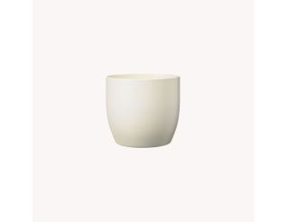 Ceramic flower pot Basel cream, glossy, p14cm, 59336