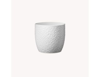 Ceramic flower pot Boston white, matt, p13cm, 59294