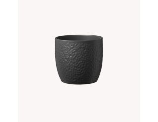 Ceramic flower pot Boston dark gray, matt, p13cm, 59292