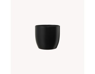 Ceramic flower pot Basel matt, black, p12cm, 59610