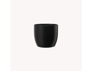 Ceramic flower pot Basel matt, black, p19cm, 59836