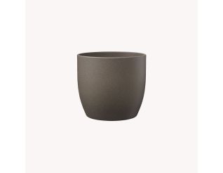 Ceramic flower pot Basel dark gray, p12cm, 61960