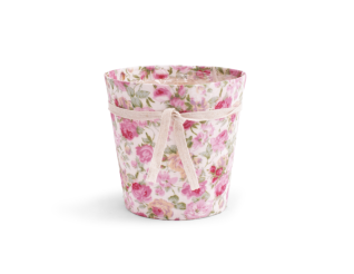 Декоративная упаковка для комнатного растения ROMANTIC, розовая, Д12см, M20140