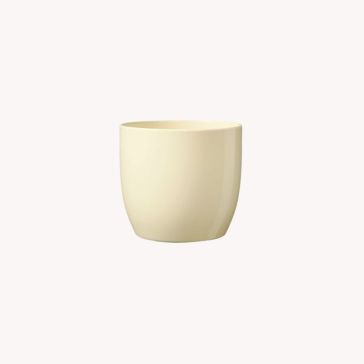 Keramikas puķu pods Basel krēmkrāsas, glancēts, p21cm, 59859