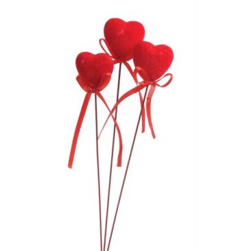 Decor heart on a stick 12pcs