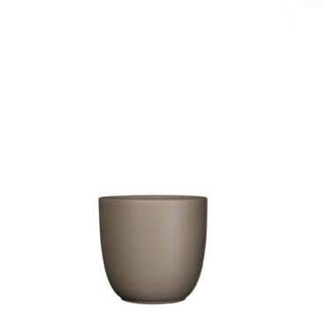 Dekoratīvs puķu pods TUSCA, brūns matēts, D14cm, H14cm, 144295