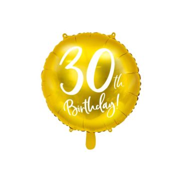 Фольгированный шар Happy Birthday 30th, FB24M-30-019