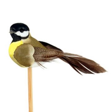 Птица 5см на палочке 50см Great tit, 90112023