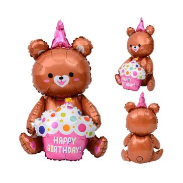 Foil balloon Bear with Cake, FG-MTF1