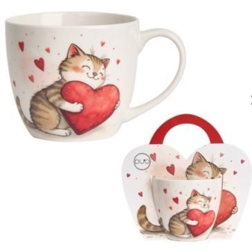 Krūze papīra piedurknē, CAT WITH TOY