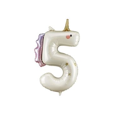 Foil balloon "5" Unicorn, FB359-5