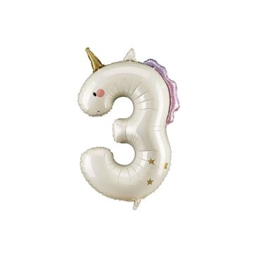 Foil balloon "3" Unicorn, FB359-3