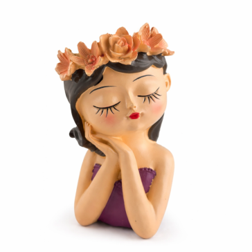 Бетонный цветочный горшок - Девочка, 101A0438