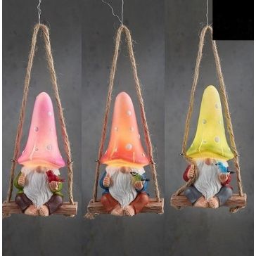 Декор - Гном на качелях LED, 1106496