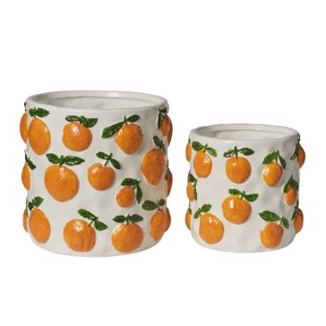 Decorative flower pot Orange, 1HRR24, 1HRR24-317