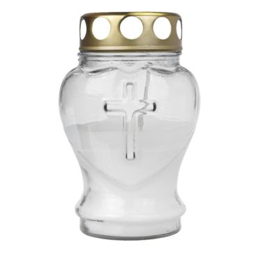 Svece stikla traukā, 23h, 304B