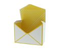 Gift box envelope, yellow, G18cm, P9.5cm, H13cm, M40354